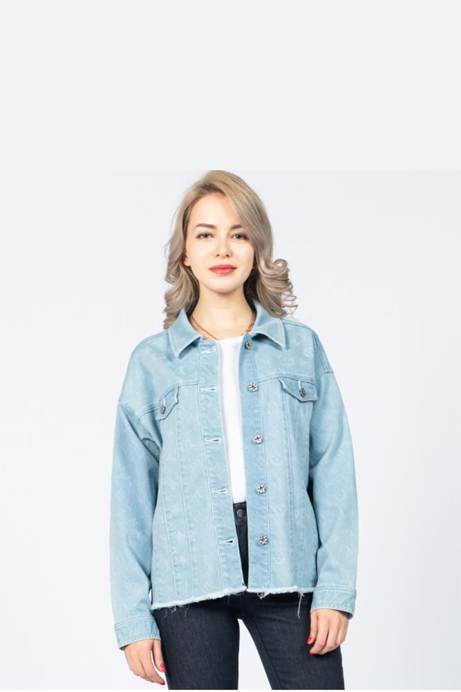 Jeans Women Denim Jacket Transition Flower Print Casual