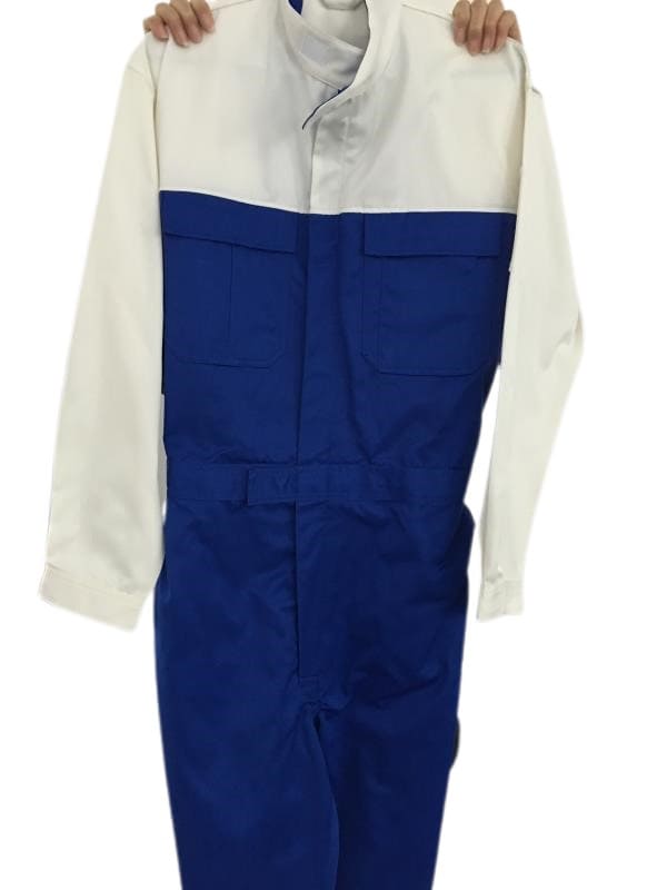 Auto mechanic work overalls blue and white