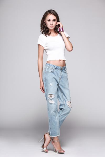 Jeanshose Damen Casual Ripped