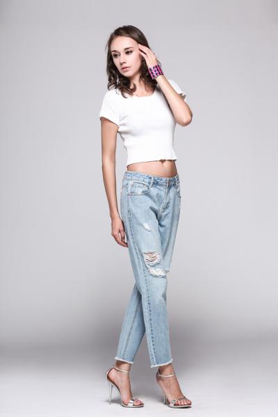 Jeanshose Damen Casual Ripped