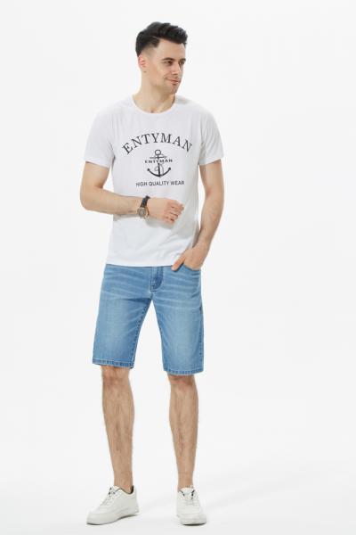 Jeans Men Pants Denim Stretch Sommer Shorts Regular Slim