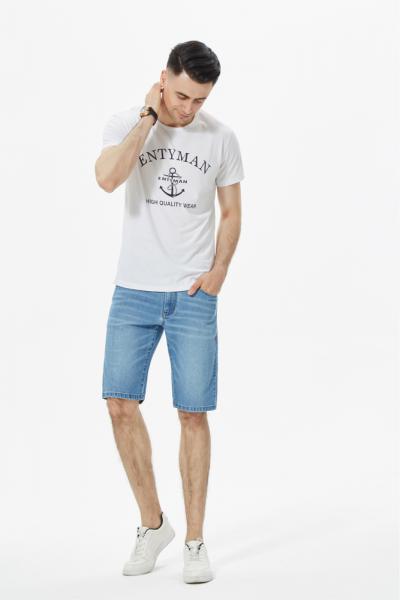 Jeans Men Pants Denim Stretch Sommer Shorts Regular Slim