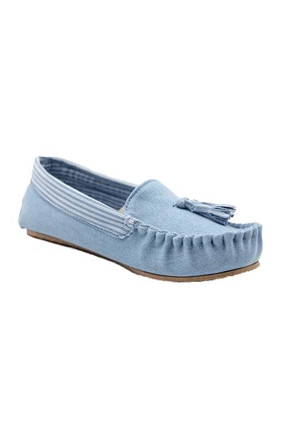 Denim Jeans Shoe Moccasin Light Blue