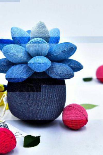 Denim Handicraft Flower Jeans