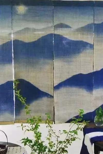 Denim Plant Dyeing Curtain