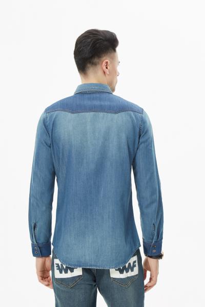 Jeans Men Denim Shirt Casual Premium Western Style