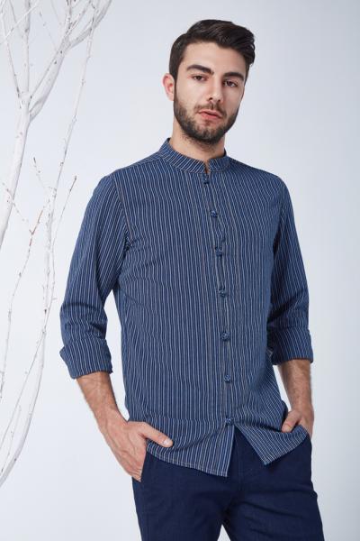 Jeans Men Shirt Elegant Business Breathable Fabric Slim Fit Button Down