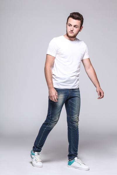 Jeans Men Pants Stretch Basic Slim Fit