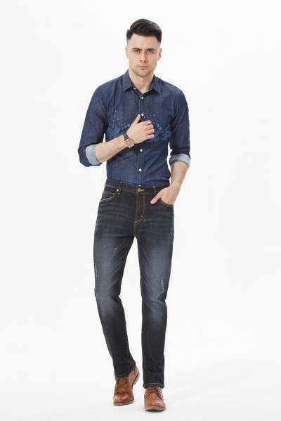 Jeans Men Pants Classic 5pocket Style Elastic