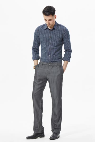 Jeans Men Linen Pants Regular Fit