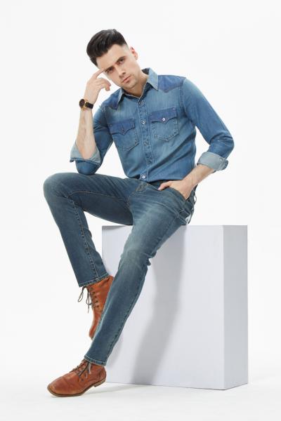Jeans Men Pants Comfort Flex Waist Premium Denim