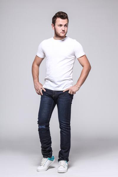 Jeans Men Pants With Knee Patch