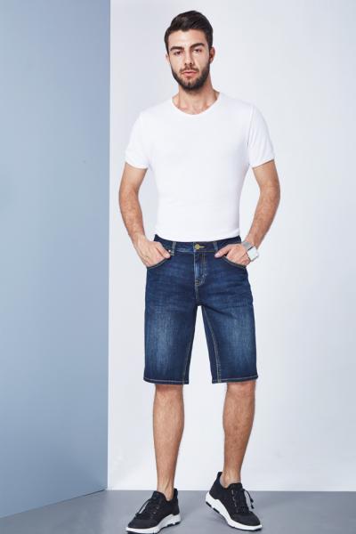 Jeans Men Pants Stretch Shorts Regular Fit Cotton Bermuda