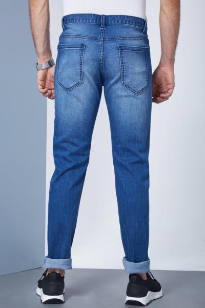 Jeans Men Pants Straight Laser Print Plus Size