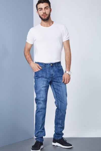Jeans Men Pants Laser Print Loose Fit Vintage