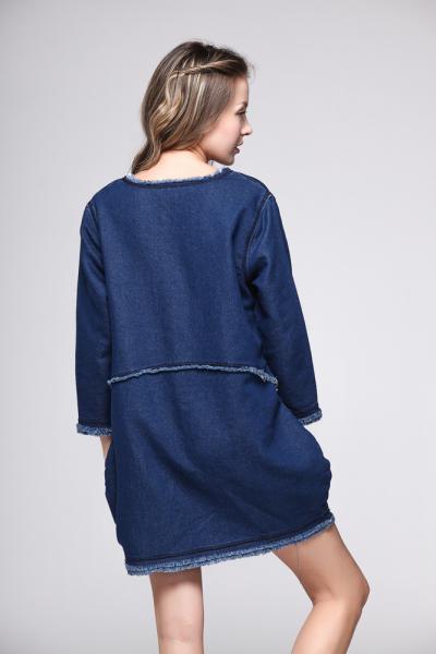 Jeans Women Denim Long Sleeve Mini Dress 5