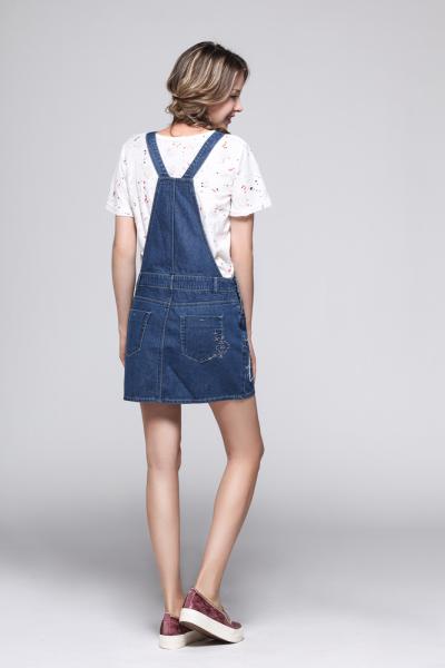 Jeans Women Denim Dungaree Short Skirt With Pockets 3