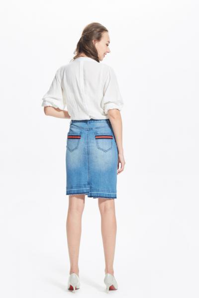 Jeans Women Denim Mini Skirt Fringe Hem 2