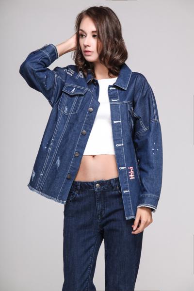 Jeans Women Denim Jacket In Medium Length