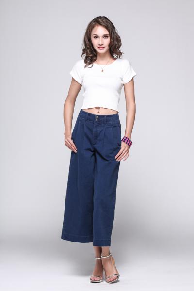 Jeans Women Denim Big Flare Leg Pants 