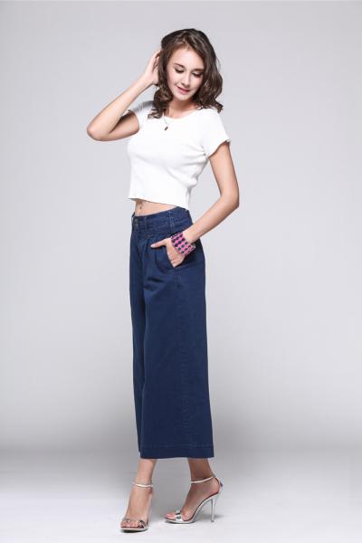 Jeans Women Denim Big Flare Leg Pants 
