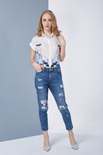 Jeans Women Skinny Stretch Casual destroyed with holes