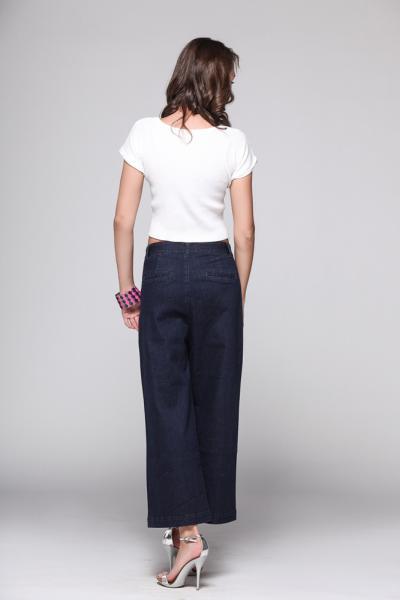 Jeans Women Denim Pants Plain Wide Leg 