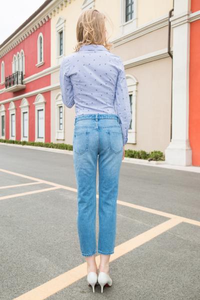 Jeans Women Denim Pants High Stretch Cutoffs Distressed 