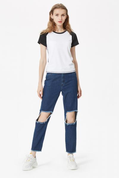 Jeans Women Denim Pants With Distressed Looking 