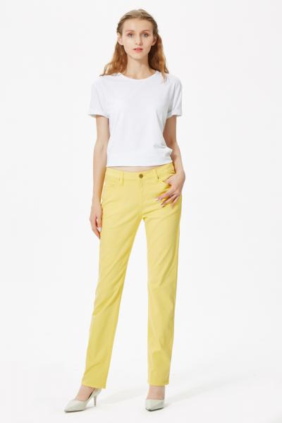 Jeans Women Denim Pants High Stretch Yellow 