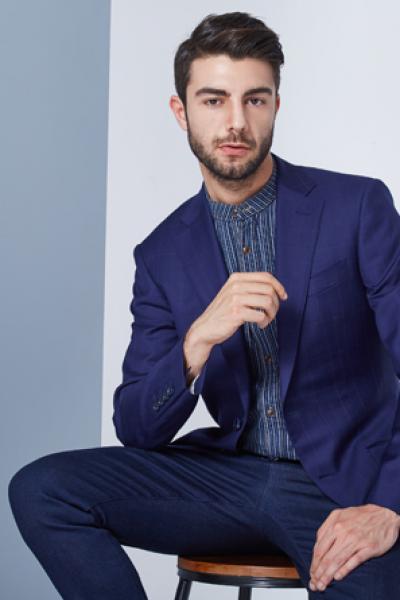 Jeans Men Jacket Fashion Slightly Waisted Blazer 