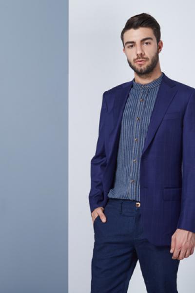 Jeans Men Jacket Fashion Slightly Waisted Blazer 