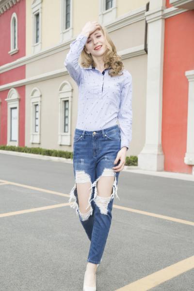 Jeans Women Denim Pants Boyfriends Ripped Destroyed 