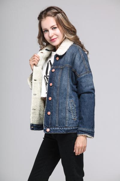 Jeans Damen Gefuetterte Jeansjacke Winterjacke Outwear