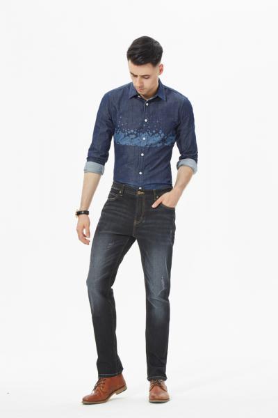 Jeanshose Herren Klassischer 5-Pocket-Stil mit Elastananteil