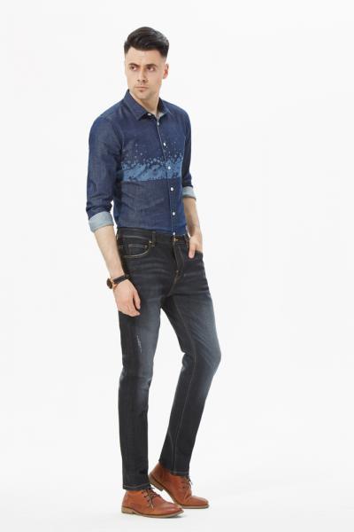 Jeanshose Herren Klassischer 5-Pocket-Stil mit Elastananteil