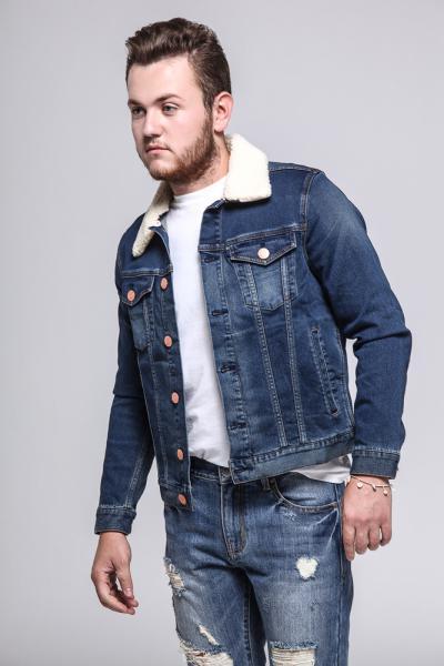 Jeansjacke Herren Teddyfutter Warm